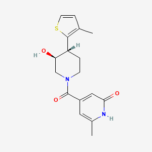 4-[(3S,4R)-3-hydroxy-4-(3-methylthiophen-2-yl)piperidine-1-carbonyl]-6-methyl-1H-pyridin-2-one