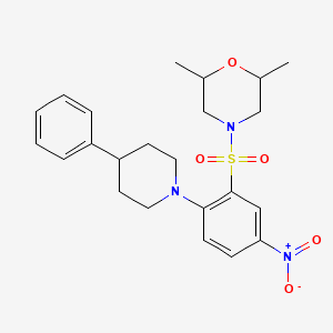 2,6-Dimethyl-4-[5-nitro-2-(4-phenylpiperidin-1-yl)phenyl]sulfonylmorpholine