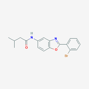 molecular formula C18H17BrN2O2 B399601 N-[2-(2-bromophenyl)-1,3-benzoxazol-5-yl]-3-methylbutanamide CAS No. 433322-95-3