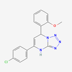 molecular formula C17H14ClN5O B3996026 5-(4-chlorophenyl)-7-(2-methoxyphenyl)-4,7-dihydrotetrazolo[1,5-a]pyrimidine 