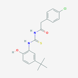 molecular formula C19H21ClN2O2S B399603 N-[(5-tert-butyl-2-hydroxyphenyl)carbamothioyl]-2-(4-chlorophenyl)acetamide 