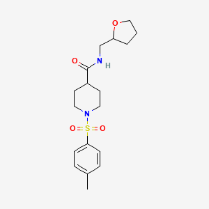 molecular formula C18H26N2O4S B3996059 1-(4-METHYLBENZENESULFONYL)-N-[(OXOLAN-2-YL)METHYL]PIPERIDINE-4-CARBOXAMIDE 