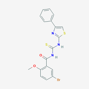 molecular formula C18H14BrN3O2S2 B399606 N-(5-bromo-2-methoxybenzoyl)-N'-(4-phenyl-1,3-thiazol-2-yl)thiourea 