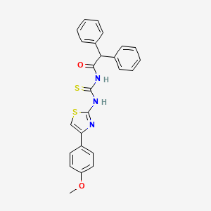 molecular formula C25H21N3O2S2 B3996086 N-({[4-(4-methoxyphenyl)-1,3-thiazol-2-yl]amino}carbonothioyl)-2,2-diphenylacetamide 