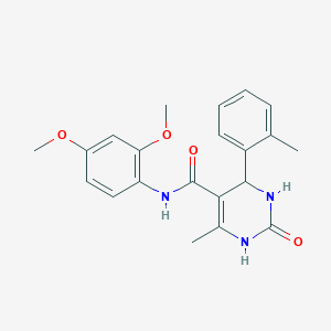 molecular formula C21H23N3O4 B3996093 N-(2,4-dimethoxyphenyl)-6-methyl-4-(2-methylphenyl)-2-oxo-1,2,3,4-tetrahydro-5-pyrimidinecarboxamide 