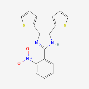 molecular formula C17H11N3O2S2 B3996107 2-(2-nitrophenyl)-4,5-dithiophen-2-yl-1H-imidazole 