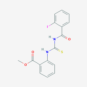 molecular formula C16H13IN2O3S B399611 Methyl 2-({[(2-iodobenzoyl)amino]carbothioyl}amino)benzoate 