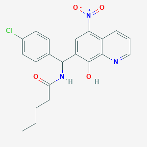 N-[(4-chlorophenyl)(8-hydroxy-5-nitroquinolin-7-yl)methyl]pentanamide