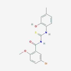 molecular formula C16H15BrN2O3S B399612 N-(5-bromo-2-methoxybenzoyl)-N'-(2-hydroxy-4-methylphenyl)thiourea 