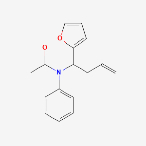 molecular formula C16H17NO2 B3996131 N-[1-(furan-2-yl)but-3-enyl]-N-phenylacetamide 