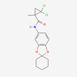 molecular formula C17H19Cl2NO3 B3996155 2,2-dichloro-1-methyl-N-spiro[1,3-benzodioxole-2,1'-cyclohexane]-5-ylcyclopropane-1-carboxamide 