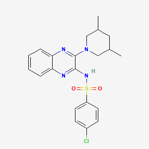 4-chloro-N-[3-(3,5-dimethylpiperidin-1-yl)quinoxalin-2-yl]benzenesulfonamide