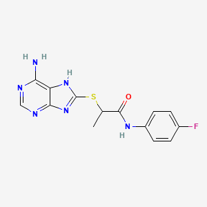 2-[(6-amino-7H-purin-8-yl)sulfanyl]-N-(4-fluorophenyl)propanamide