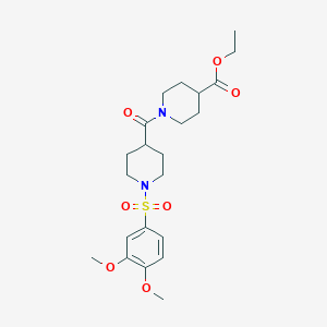 ETHYL 1-[1-(3,4-DIMETHOXYBENZENESULFONYL)PIPERIDINE-4-CARBONYL]PIPERIDINE-4-CARBOXYLATE