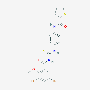 N-[4-({[(3,5-dibromo-2-methoxybenzoyl)amino]carbothioyl}amino)phenyl]-2-thiophenecarboxamide
