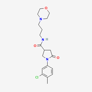 molecular formula C19H26ClN3O3 B3996220 1-(3-CHLORO-4-METHYLPHENYL)-N-(3-MORPHOLINOPROPYL)-5-OXO-3-PYRROLIDINECARBOXAMIDE 