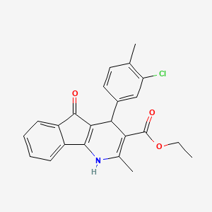 molecular formula C23H20ClNO3 B3996241 ethyl 4-(3-chloro-4-methylphenyl)-2-methyl-5-oxo-4,5-dihydro-1H-indeno[1,2-b]pyridine-3-carboxylate 