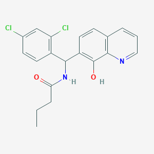 molecular formula C20H18Cl2N2O2 B3996255 N-[(2,4-dichlorophenyl)(8-hydroxy-7-quinolinyl)methyl]butanamide 