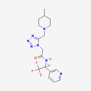 2-[5-[(4-methylpiperidin-1-yl)methyl]tetrazol-1-yl]-N-(2,2,2-trifluoro-1-pyridin-3-ylethyl)acetamide