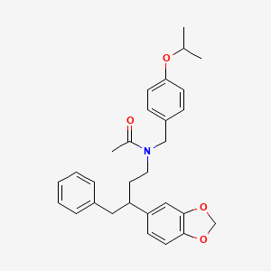 molecular formula C29H33NO4 B3996276 N-[3-(1,3-benzodioxol-5-yl)-4-phenylbutyl]-N-[4-(propan-2-yloxy)benzyl]acetamide 