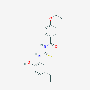 molecular formula C19H22N2O3S B399628 N-[(5-ethyl-2-hydroxyphenyl)carbamothioyl]-4-(propan-2-yloxy)benzamide 