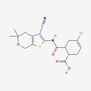 4-chloro-6-{[(3-cyano-5,5-dimethyl-4,7-dihydro-5H-thieno[2,3-c]pyran-2-yl)amino]carbonyl}-3-cyclohexene-1-carboxylic acid