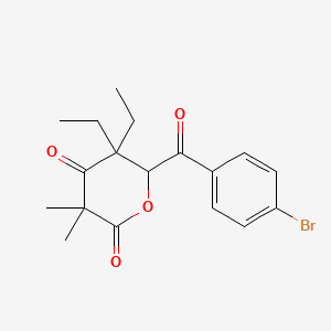 molecular formula C18H21BrO4 B3996317 6-(4-bromobenzoyl)-5,5-diethyl-3,3-dimethyldihydro-2H-pyran-2,4(3H)-dione 