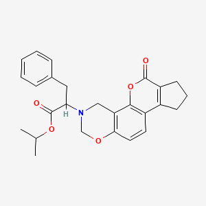 molecular formula C26H27NO5 B3996318 isopropyl 2-(6-oxo-6,7,8,9-tetrahydro-2H-cyclopenta[3,4]chromeno[8,7-e][1,3]oxazin-3(4H)-yl)-3-phenylpropanoate 