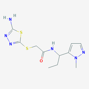 2-[(5-amino-1,3,4-thiadiazol-2-yl)thio]-N-[1-(1-methyl-1H-pyrazol-5-yl)propyl]acetamide