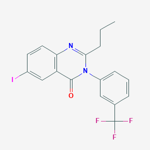 molecular formula C18H14F3IN2O B399641 6-iodo-2-propyl-3-[3-(trifluoromethyl)phenyl]quinazolin-4(3H)-one 