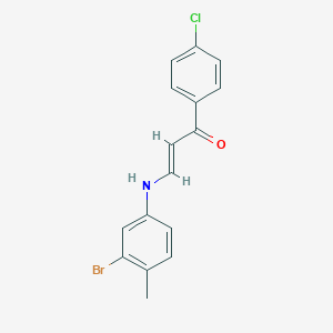 molecular formula C16H13BrClNO B399643 3-(3-Bromo-4-methylanilino)-1-(4-chlorophenyl)prop-2-en-1-one 