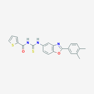 molecular formula C21H17N3O2S2 B399645 N-[[2-(3,4-dimethylphenyl)-1,3-benzoxazol-5-yl]carbamothioyl]thiophene-2-carboxamide CAS No. 532407-50-4
