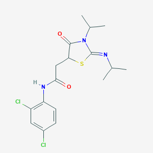 molecular formula C17H21Cl2N3O2S B399649 N-(2,4-dichlorophenyl)-2-[3-isopropyl-2-(isopropylimino)-4-oxo-1,3-thiazolidin-5-yl]acetamide 