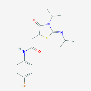 molecular formula C17H22BrN3O2S B399651 N-(4-bromophenyl)-2-[3-isopropyl-2-(isopropylimino)-4-oxo-1,3-thiazolidin-5-yl]acetamide 