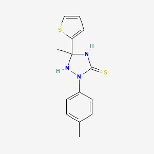 5-methyl-2-(4-methylphenyl)-5-(2-thienyl)-1,2,4-triazolane-3-thione