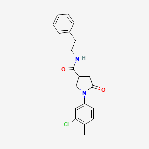 1-(3-chloro-4-methylphenyl)-5-oxo-N-(2-phenylethyl)pyrrolidine-3-carboxamide