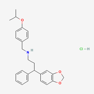 3-(1,3-benzodioxol-5-yl)-3-phenyl-N-[(4-propan-2-yloxyphenyl)methyl]propan-1-amine;hydrochloride