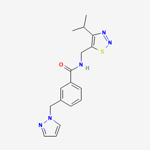 molecular formula C17H19N5OS B3996567 N-[(4-isopropyl-1,2,3-thiadiazol-5-yl)methyl]-3-(1H-pyrazol-1-ylmethyl)benzamide 