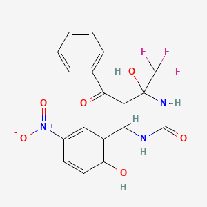 5-benzoyl-4-hydroxy-6-(2-hydroxy-5-nitrophenyl)-4-(trifluoromethyl)tetrahydro-2(1H)-pyrimidinone