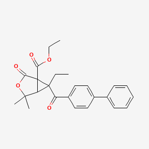 ethyl 6-(4-biphenylylcarbonyl)-6-ethyl-4,4-dimethyl-2-oxo-3-oxabicyclo[3.1.0]hexane-1-carboxylate