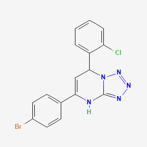 molecular formula C16H11BrClN5 B3996611 5-(4-bromophenyl)-7-(2-chlorophenyl)-4,7-dihydrotetrazolo[1,5-a]pyrimidine 