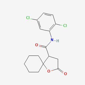 molecular formula C16H17Cl2NO3 B3996619 N-(2,5-dichlorophenyl)-2-oxo-1-oxaspiro[4.5]decane-4-carboxamide 