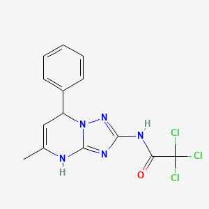 molecular formula C14H12Cl3N5O B3996644 2,2,2-trichloro-N-(5-methyl-7-phenyl-4,7-dihydro[1,2,4]triazolo[1,5-a]pyrimidin-2-yl)acetamide 