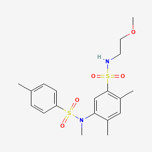 N-(2-methoxyethyl)-2,4-dimethyl-5-[methyl-(4-methylphenyl)sulfonylamino]benzenesulfonamide