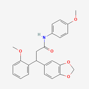 3-(1,3-benzodioxol-5-yl)-3-(2-methoxyphenyl)-N-(4-methoxyphenyl)propanamide