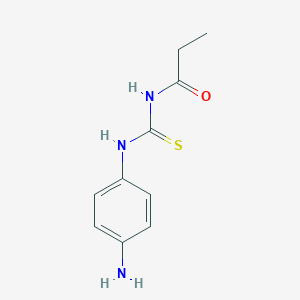molecular formula C10H13N3OS B399668 N-[(4-aminophenyl)carbamothioyl]propanamide 
