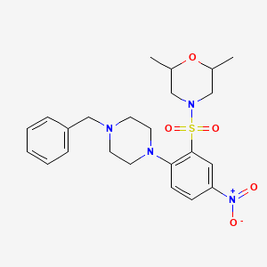 4-[2-(4-benzylpiperazin-1-yl)-5-nitrophenyl]sulfonyl-2,6-dimethylmorpholine