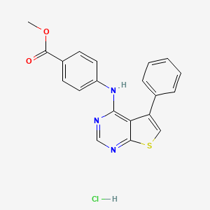 Methyl 4-[(5-phenylthieno[2,3-d]pyrimidin-4-yl)amino]benzoate;hydrochloride