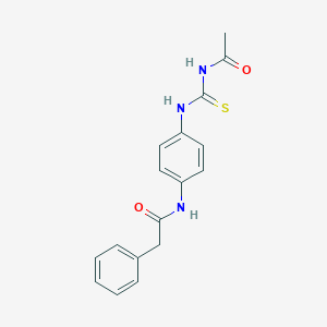 molecular formula C17H17N3O2S B399670 N-(4-{[(acetylamino)carbothioyl]amino}phenyl)-2-phenylacetamide 