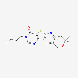 14-butyl-5,5-dimethyl-6-oxa-17-thia-2,12,14-triazatetracyclo[8.7.0.03,8.011,16]heptadeca-1,3(8),9,11(16),12-pentaen-15-one